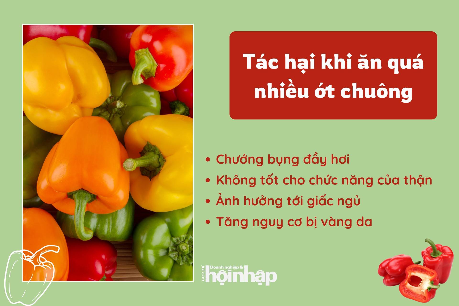 Tác hại khi ăn quá nhiều ớt chuông