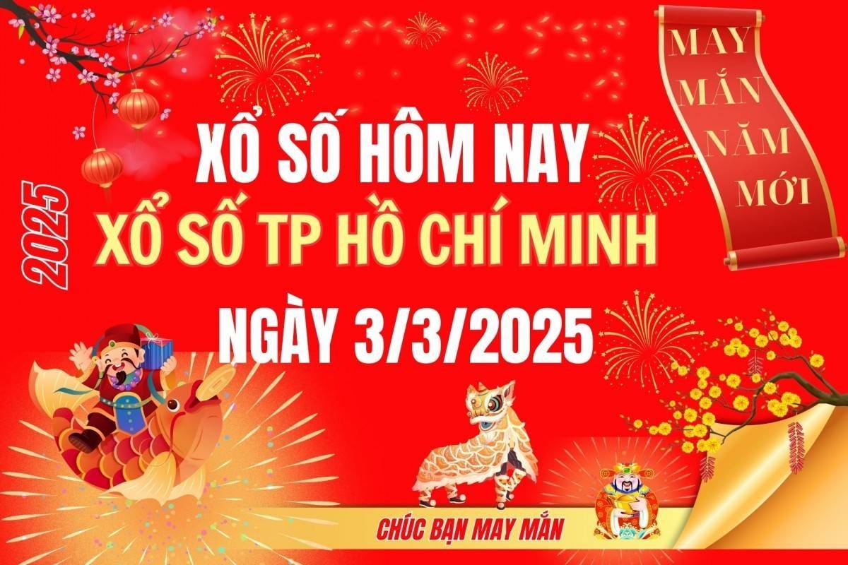 XSHCM 3/3, Kết quả xổ số Hồ Chí Minh hôm nay 3/3/2025, Trực tiếp XSHCM ngày 3 tháng 3