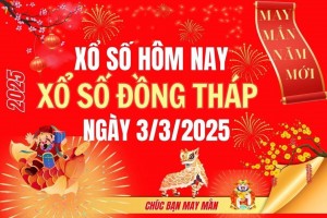 XSDT 3/3, Kết quả xổ số Đồng Tháp hôm nay 3/3/2025, Trực tiếp XSDT ngày 3 tháng 3