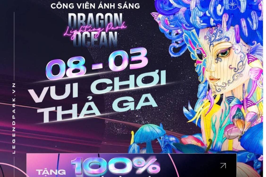Công viên Ánh sáng Đồi Rồng miễn phí vé vào cửa cho du khách nữ dịp 8/3