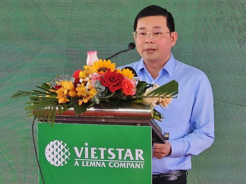 Giám đốc Sở Tài nguyên và Môi trường TPHCM Nguyễn Toàn Thắng phát biểu tại lễ khởi công