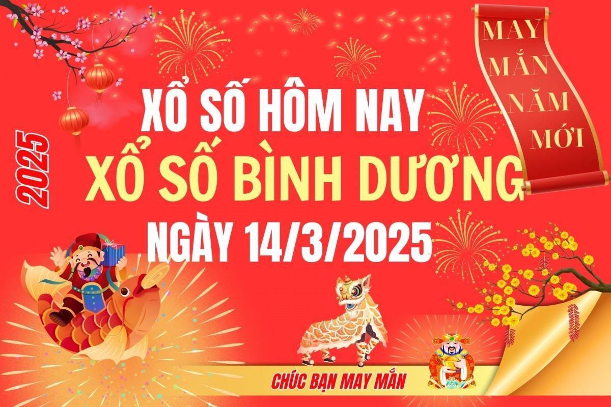 XSBD 14/3, Kết quả xổ số Bình Dương hôm nay 14/3/2025, Trực tiếp XSBD ngày 14 tháng 3