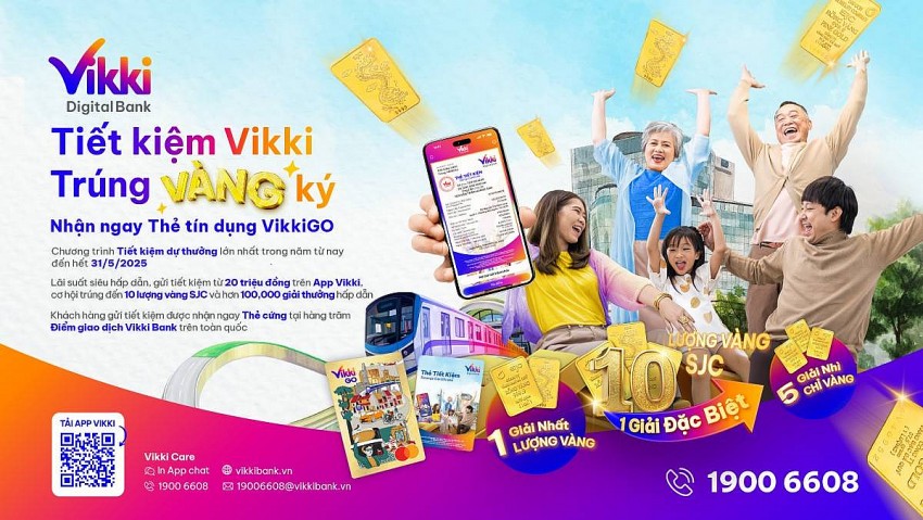  Chương trình Gửi tiết kiệm hấp dẫn nhất thị trường “Tiết kiệm Vikki, Trúng Vàng Ký”