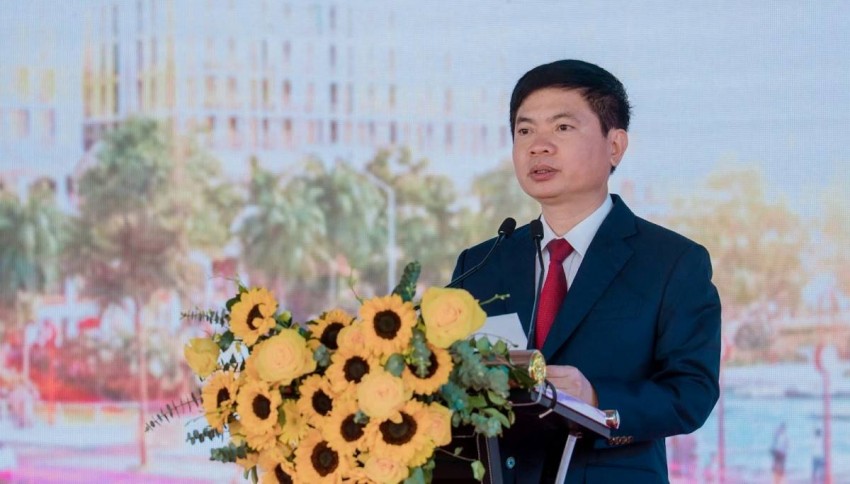  Ông Trương Quốc Huy – Bí thư Tỉnh ủy, Chủ tịch UBND tỉnh Hà Nam phát biểu tại Lễ khởi công 