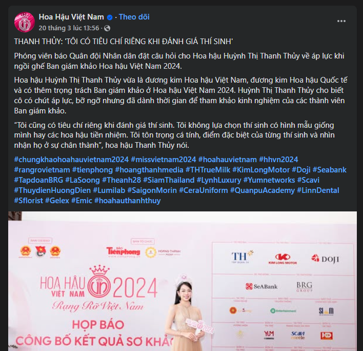 Chưa rõ lý do Á hậu Đào Hiền bị loại tại vòng sơ khảo Hoa hậu Việt Nam 2024 Chưa rõ lý do Á hậu Đào Hiền dừng lại ở vòng sơ khảo Hoa hậu Việt Nam 2024