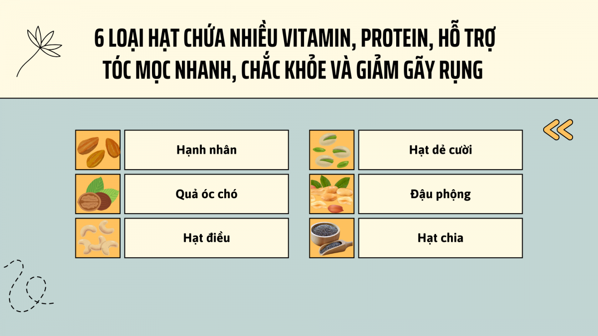 Khám phá 6 loại hạt bạn nên ăn mỗi ngày giúp tóc mọc dày hơn