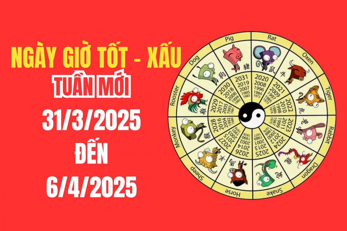 Lịch âm tuần mới từ 31/3 - 6/4/2025 ngày giờ tốt xấu