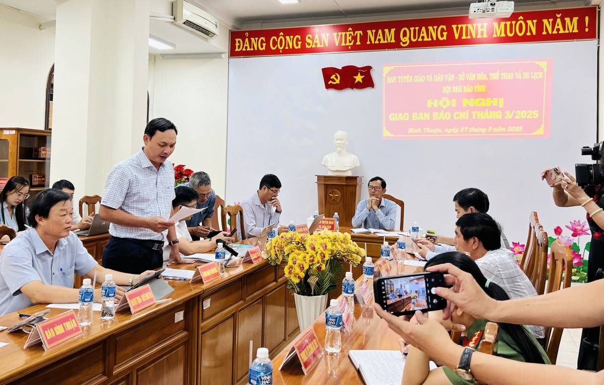 Bình Thuận tổ chức Hội nghị giao ban báo chí tháng 3/2025