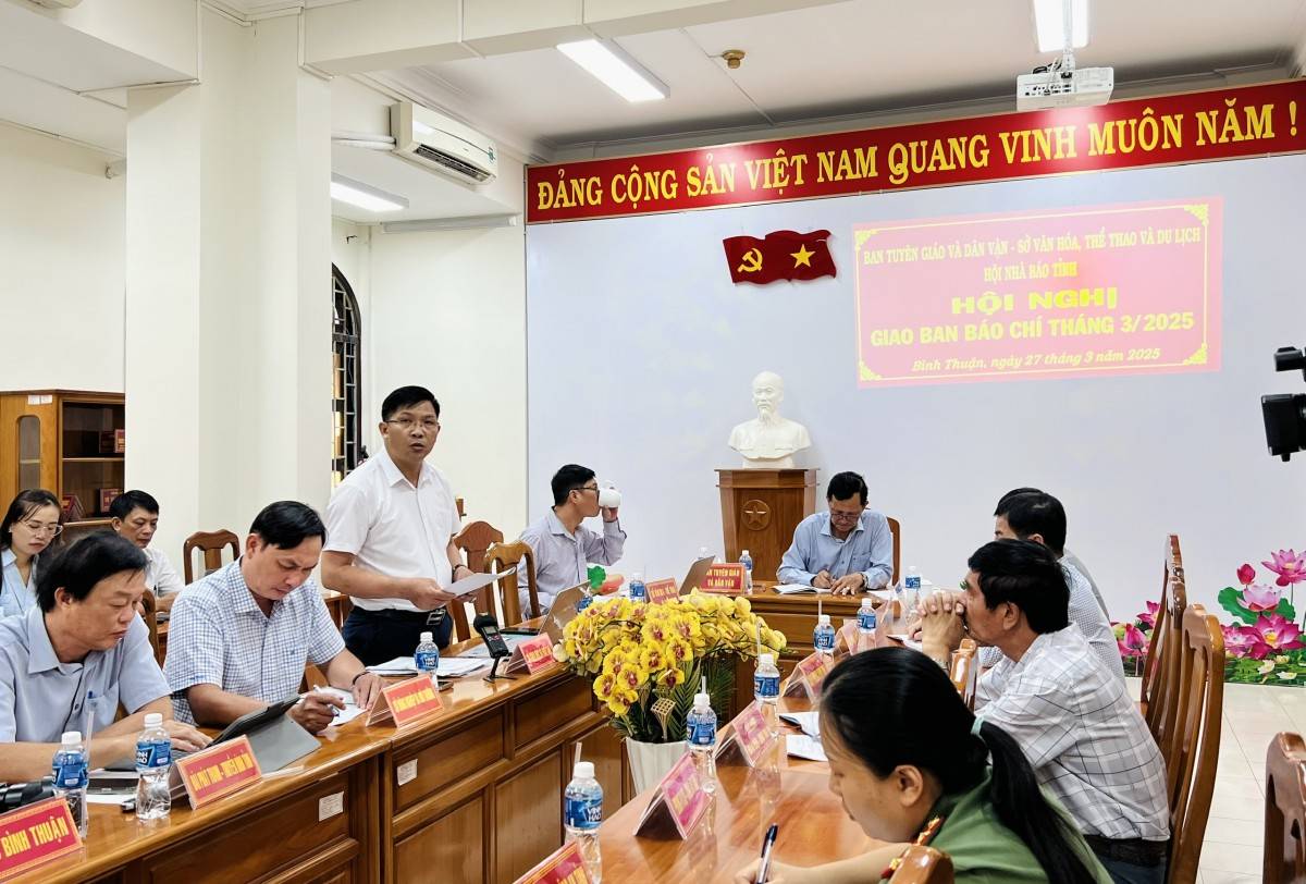 Bình Thuận tổ chức Hội nghị giao ban báo chí tháng 3/2025