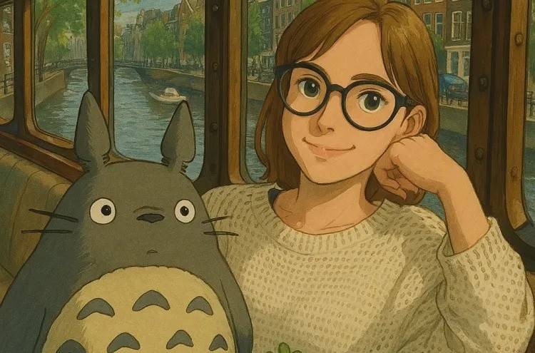 Bức hình một phóng viên được ChatGPT tái tạo theo phong cách Studio Ghibli. Ảnh: TechCrunch.