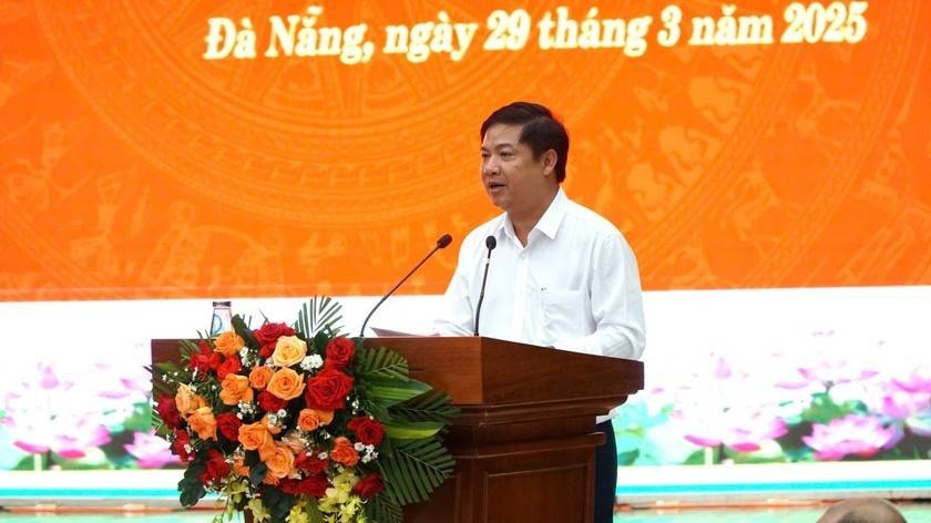 Bí thư Thành ủy Đà Nẵng Nguyễn Văn Quảng Phát biểu tại buổi làm việc Tổng Bí thư Tô Lâm và đoàn công tác Trung ương.