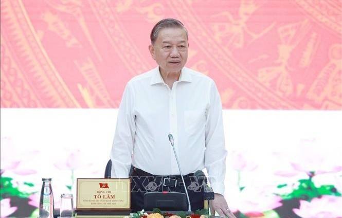 Tổng Bí thư Tô Lâm phát biểu chỉ đạo. (Ảnh: Thống Nhất/TTXVN)