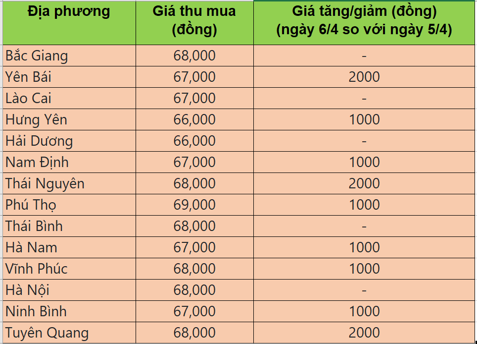 Bảng giá heo hơi tại miền Bắc hôm nay 7/4/2025.