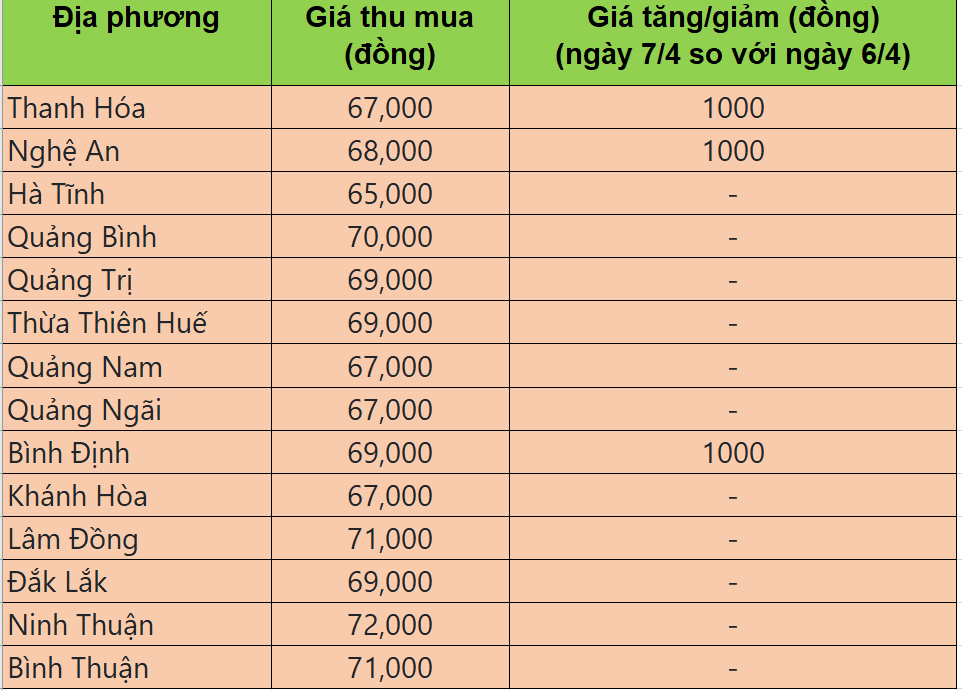 Bảng giá heo hơi tại miền Trung hôm nay 7/4/2025.