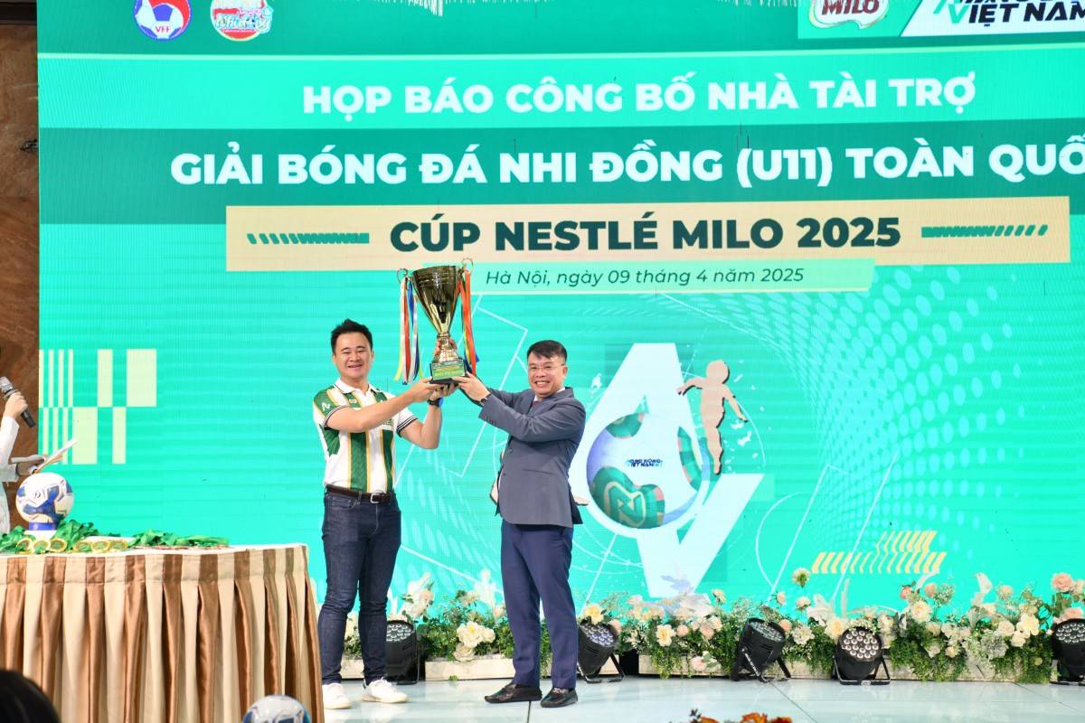 Lễ Họp báo Công bố Nhà tài trợ Giải Bóng đá Nhi đồng (U11) Toàn quốc Cúp Nestlé MILO 2025 Lễ Họp báo Công bố Nhà tài trợ Giải Bóng đá Nhi đồng (U11) Toàn quốc Cúp Nestlé MILO 2025