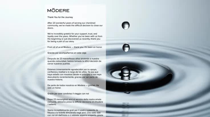 Thương hiệu Modere đóng cửa sau 23 năm tiên phong lối sống sạch