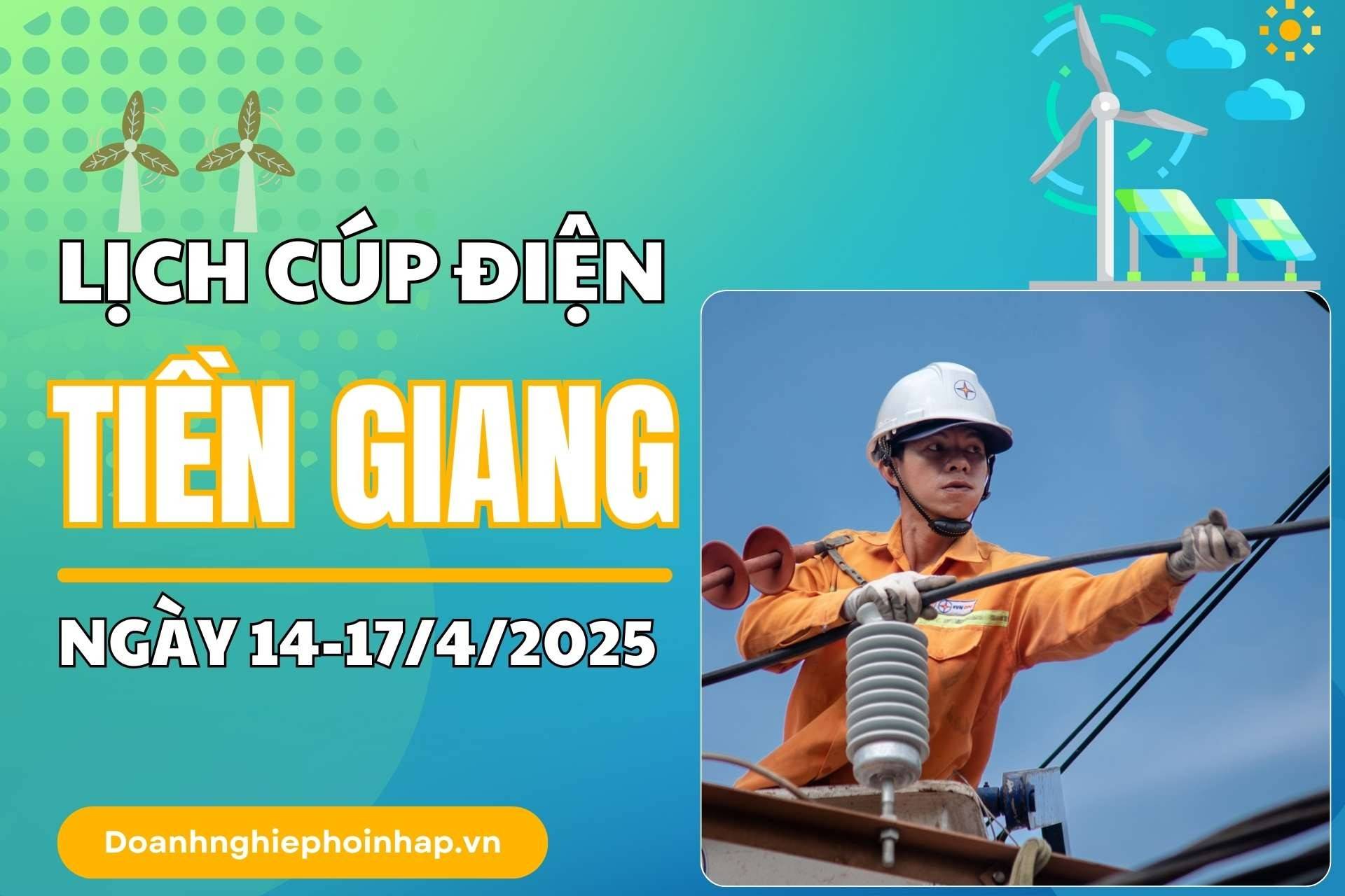 Lịch cúp điện Tiền Giang từ ngày 14–17/4/2025 mới nhất hôm nay