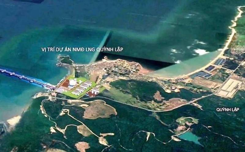 Vị trí quy hoạch Dự án Nhà máy Nhiệt điện LNG Quỳnh Lập . Dự kiến tổng mức đầu tư dự án khoảng 2,11 tỷ USD