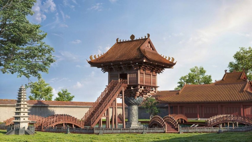 Các công trình kiến trúc xưa được tái hiện công phu tại Sun Mega City giúp du khách hòa mình vào bức tranh lịch sử sống động và cảm nhận sâu sắc dòng chảy tinh hoa văn hóa dân tộc.