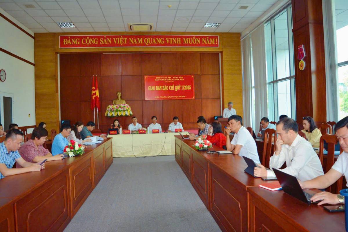 Quang cảnh buổi giao ban báo chí quý I/2025 Quang cảnh buổi giao ban báo chí quý I/2025