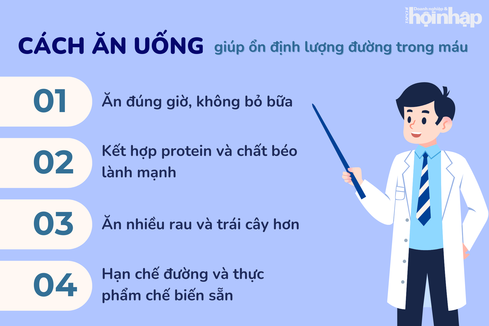 Chế độ ăn uống giúp ổn định lượng đường trong máu