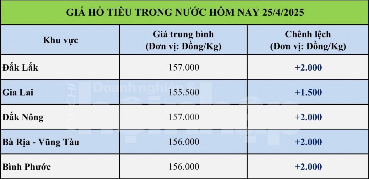 Giá tiêu hôm nay 25/4: Tiêu trong nước tăng 2.000 đồng/kg
