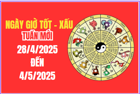 Xem ngày giờ tốt xấu tuần mới từ 28/4 - 4/5/2025