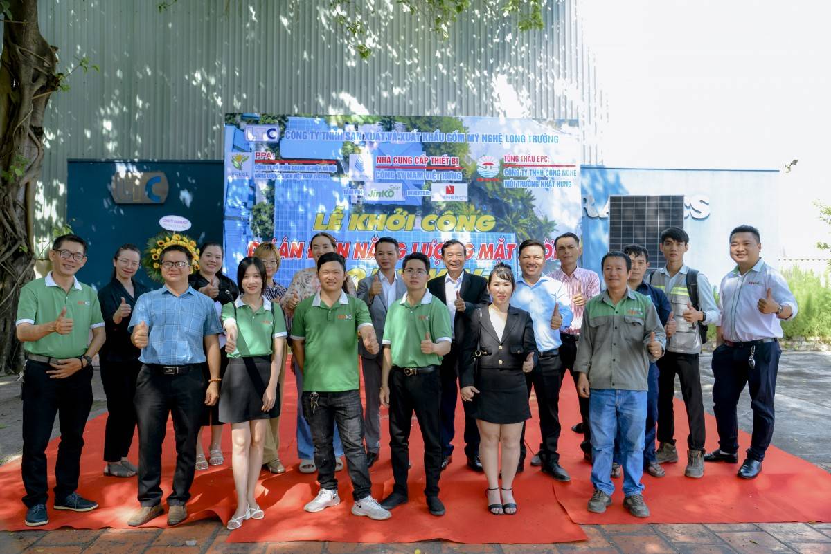 Khởi công dự án điện năng lượng mặt trời tại nhà máy gốm mỹ nghệ Long Trường
