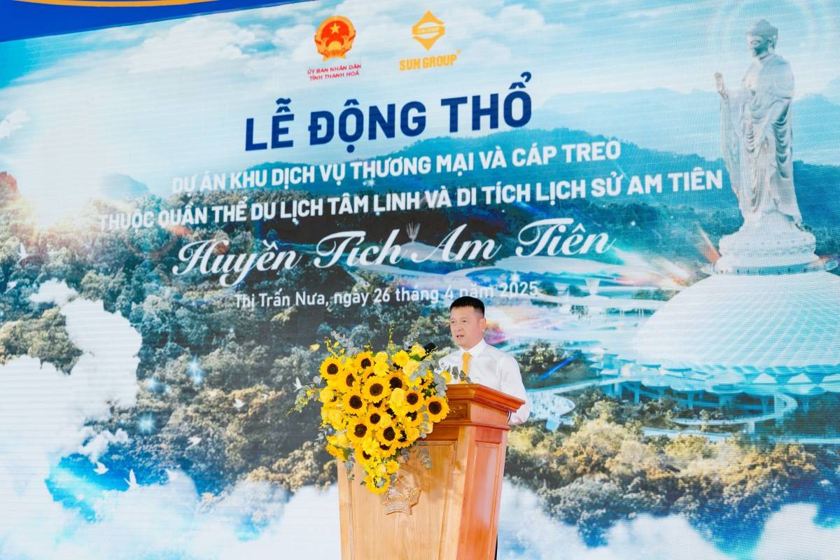 Ông Đặng Minh Trường, Chủ tịch HĐQT Tập đoàn Sun Group phát biểu