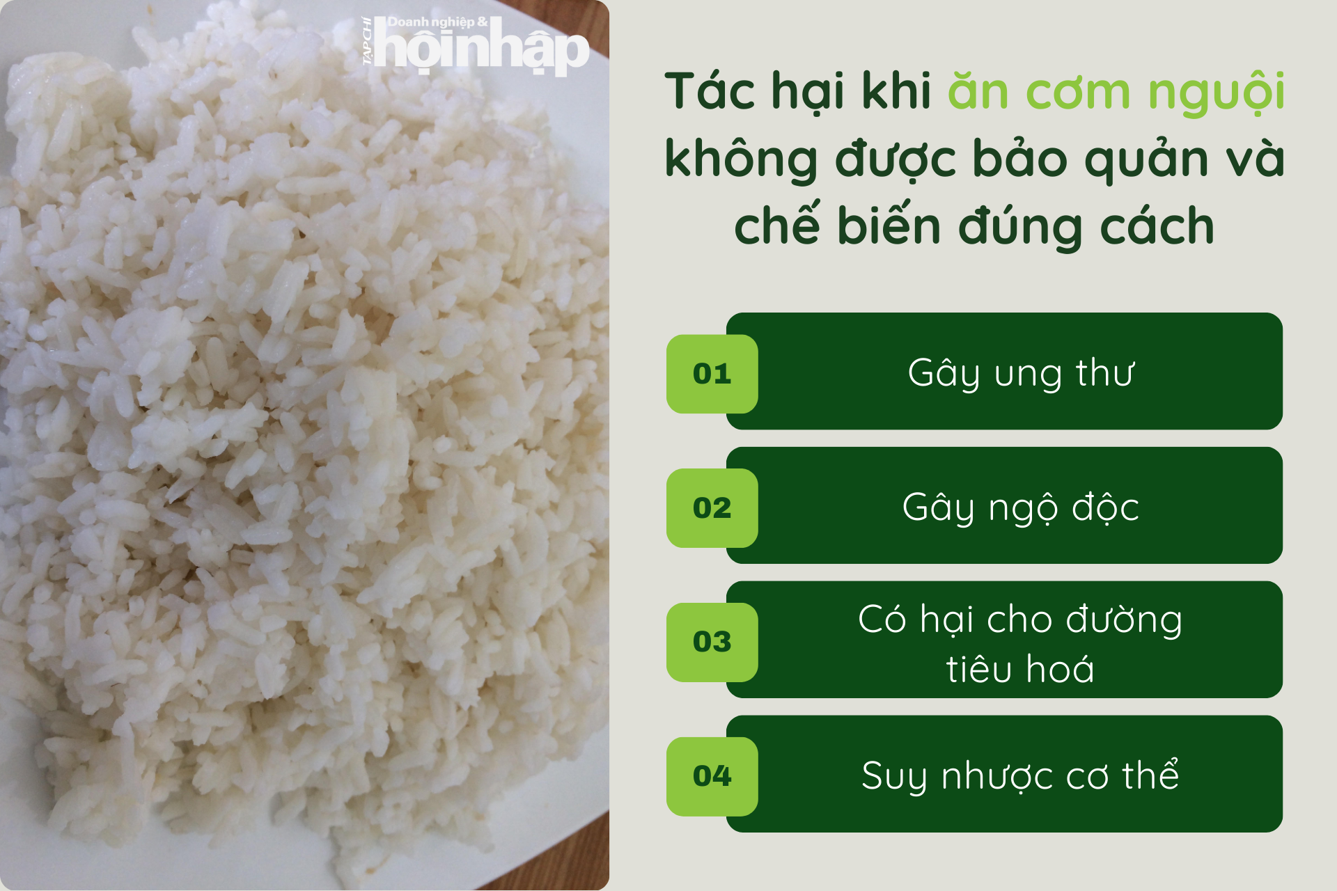 Tác hại khôn lường khi ăn cơm nguội không được bảo quản và chế biến đúng cách