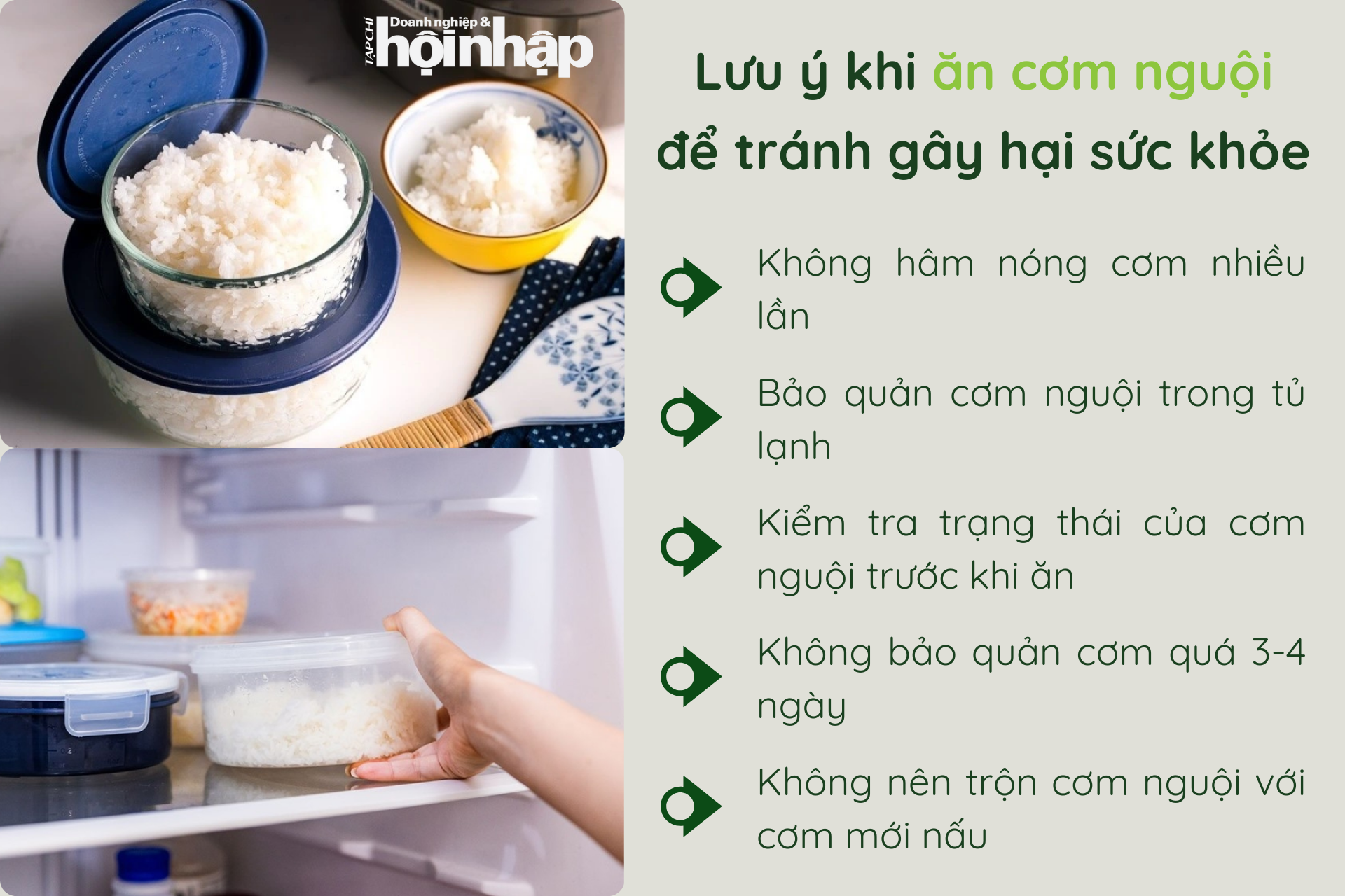 Lưu ý khi ăn cơm nguội để tránh gây hại sức khỏe