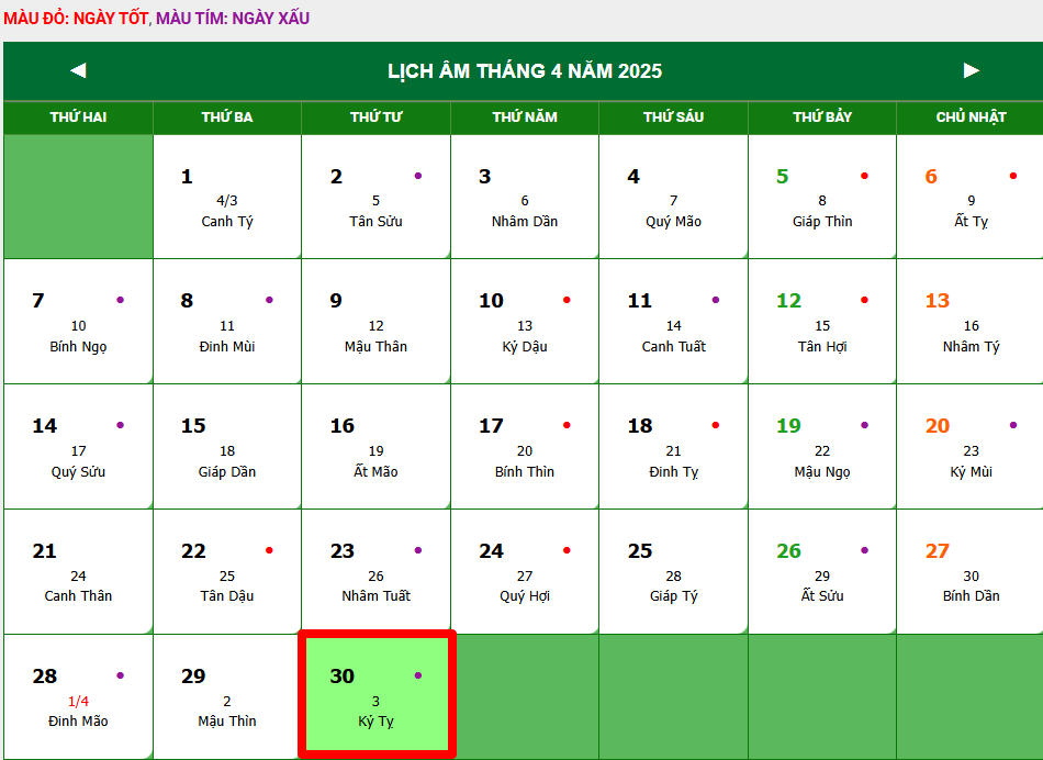 Lịch âm hôm nay 29/4 - lịch vạn niên 29/4/2025 - xem lịch âm ngày 29/4 chính xác nhất