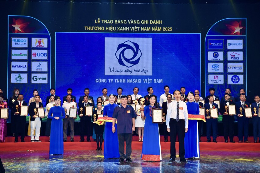 Nasaki Việt Nam vinh dự nhận Bảng vinh danh “Top 20 thương hiệu xanh Việt Nam năm 2025”