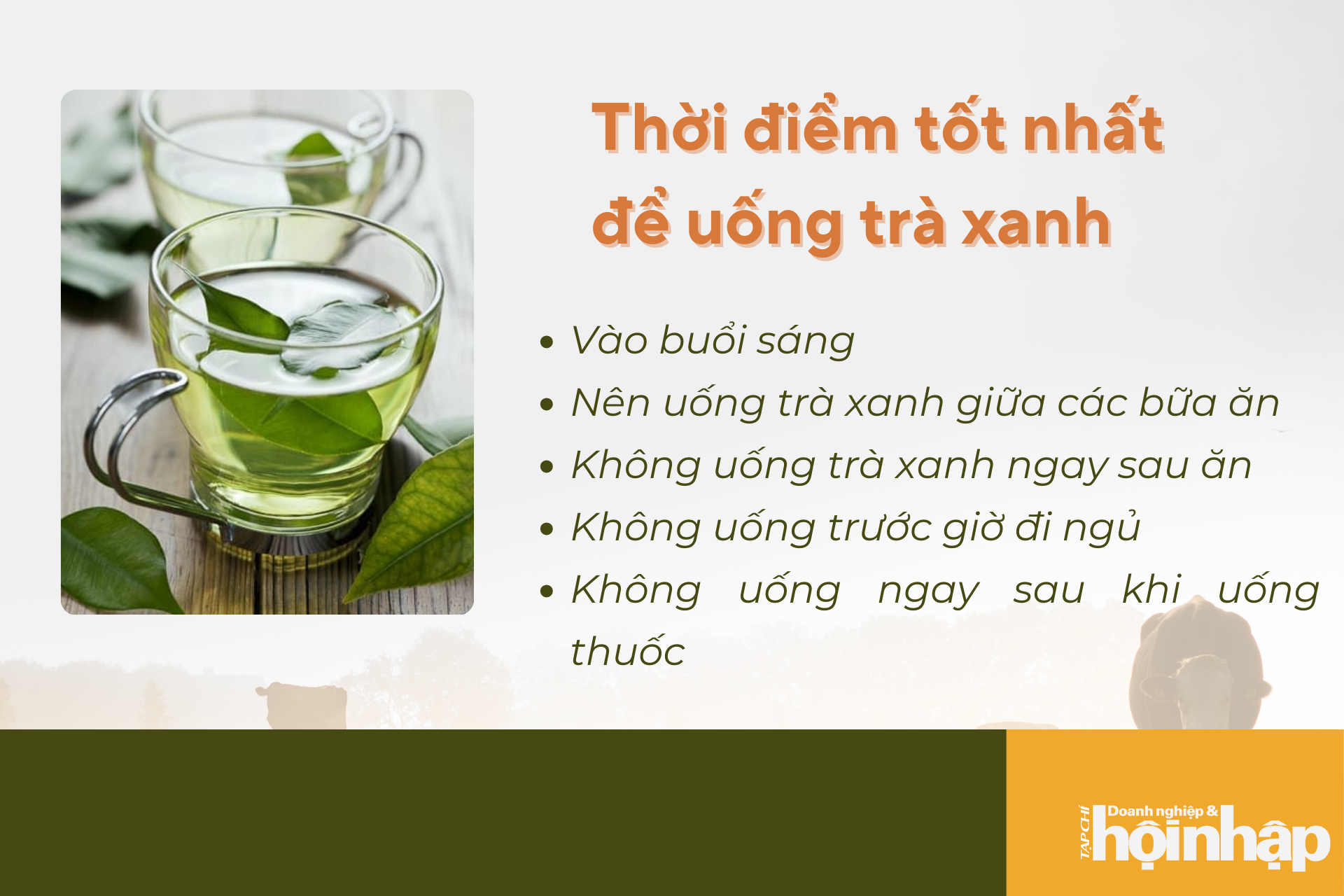 Thời điểm tốt nhất để uống trà xanh
