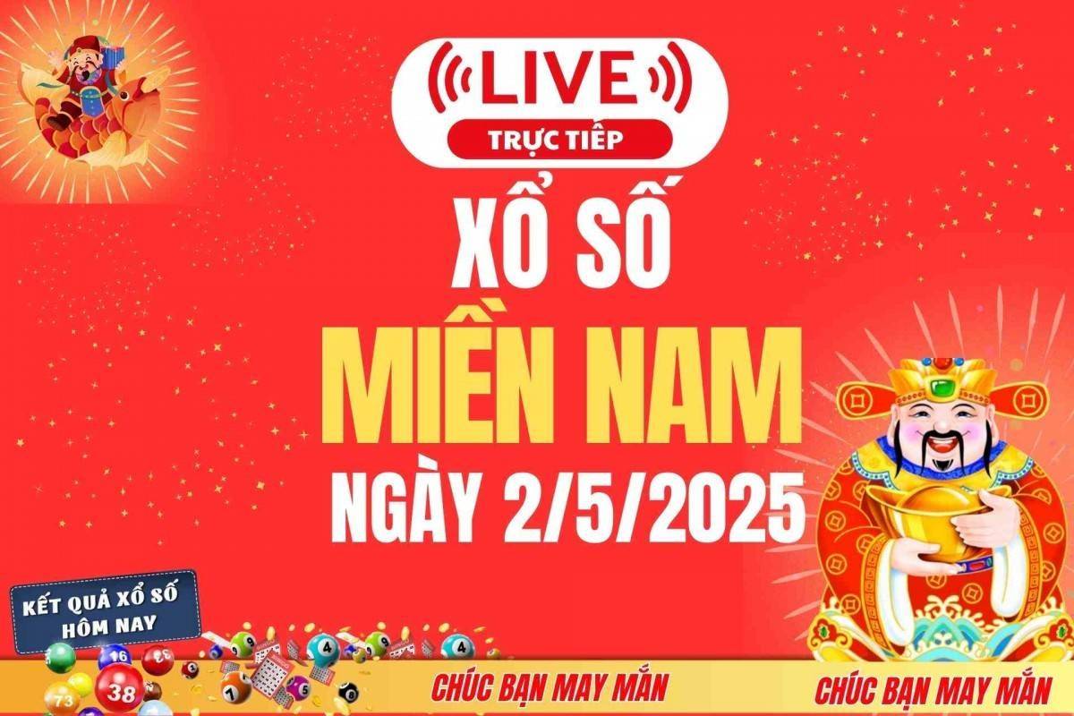 Xổ số miền Nam hôm nay ngày 2/5/2025 - XSMN 2/5 - Kết quả xổ số miền Nam hôm nay