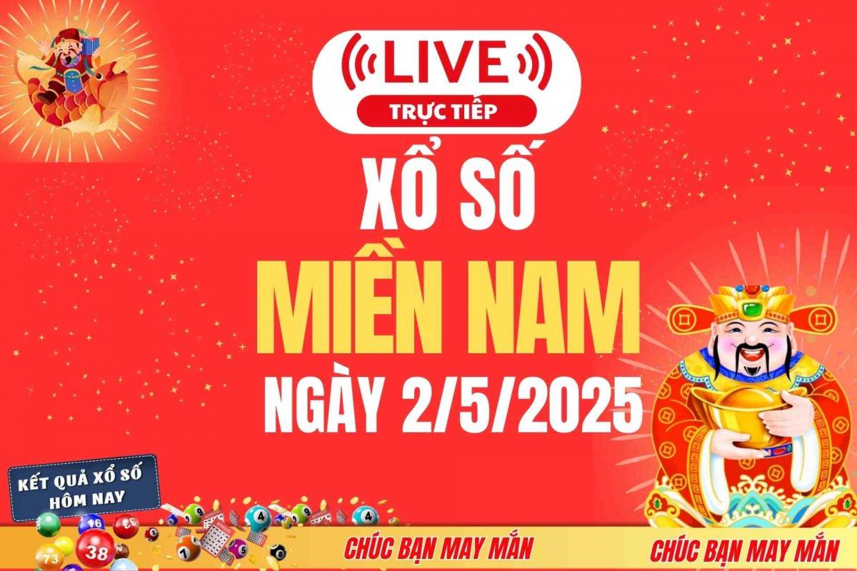 Xổ số miền Nam hôm nay ngày 2/5/2025 - XSMN 2/5 - Kết quả xổ số miền Nam hôm nay
