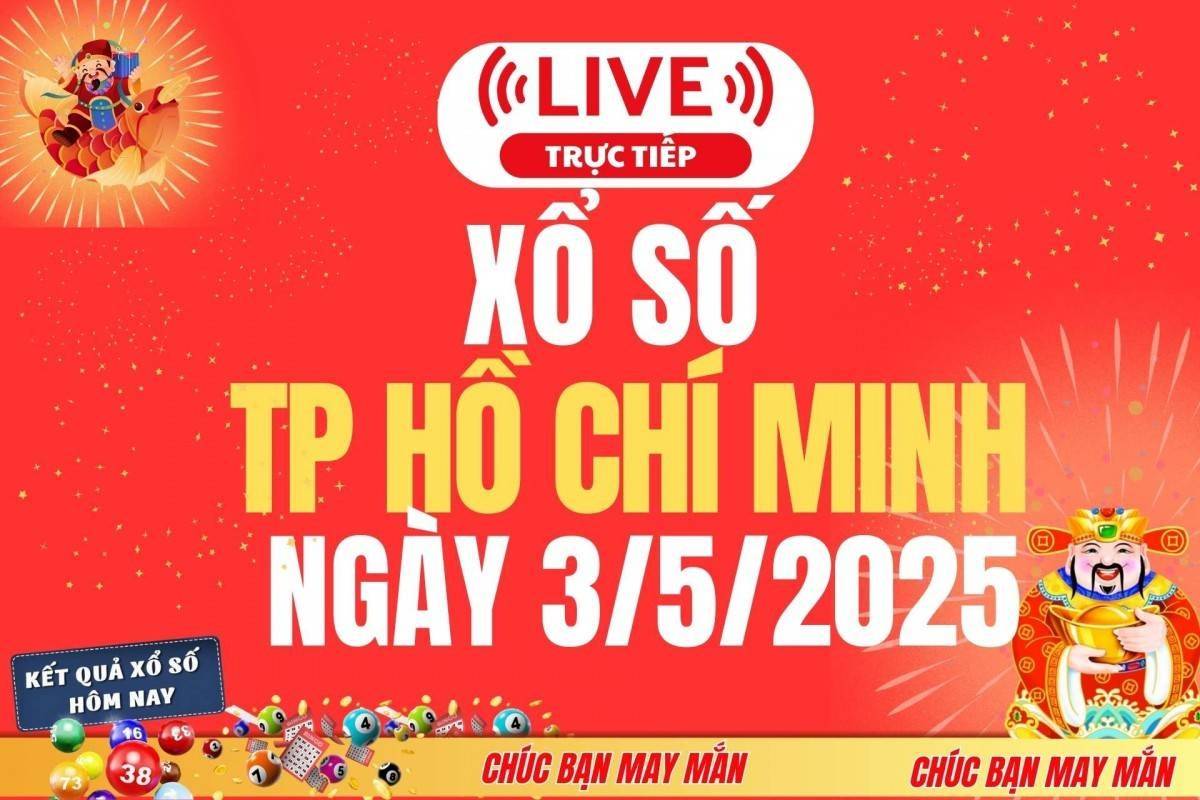 Xổ số Hồ Chí Minh hôm nay ngày 3/5/2025 - XSHCM 3/5 - Kết quả xổ số Hồ Chí Minh hôm nay