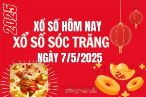 XSST 7/5, Kết quả xổ số Sóc Trăng hôm nay 7/5/2025, Trực tiếp XSST ngày 7 tháng 5