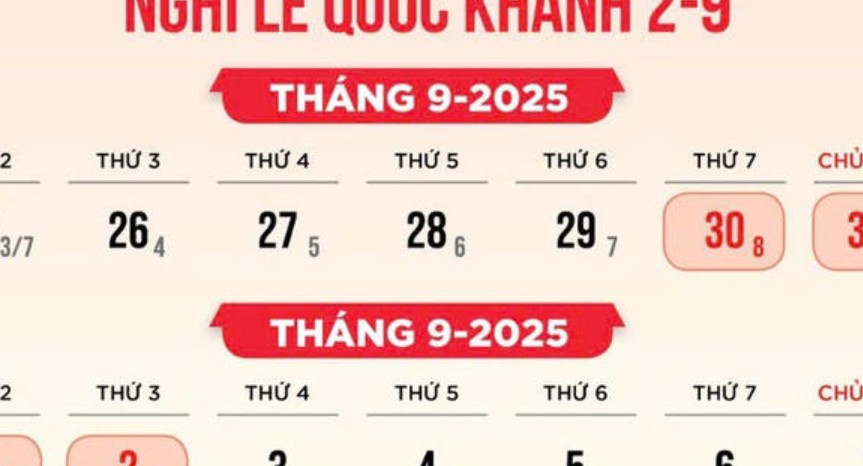 Thông tin mới nhất về lịch nghỉ lễ Quốc khánh 2/9