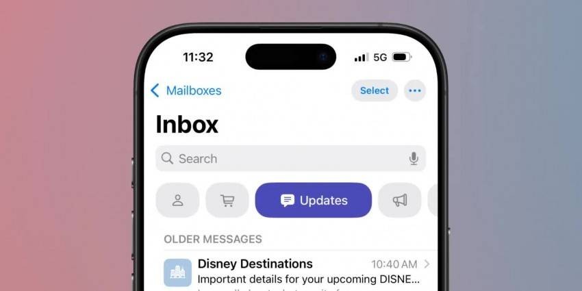 iOS 18.5 cũng giúp chế độ xem “Tất cả thư” (All Mail) trong ứng dụng Mail dễ thấy hơn