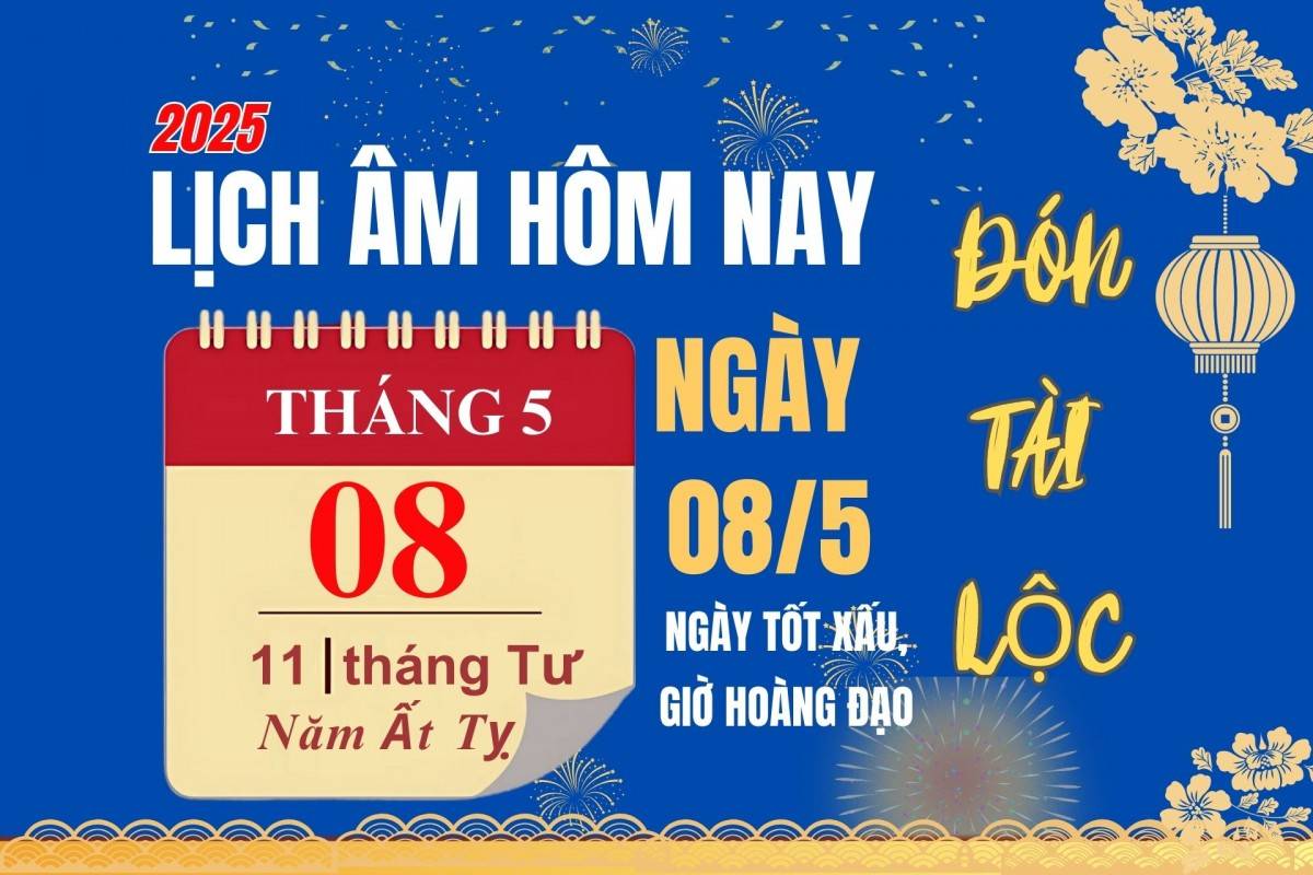 Lịch âm hôm nay 7/5 : Xem lịch âm 7/5/2025, Lịch vạn niên ngày 7 tháng 5 năm 2025