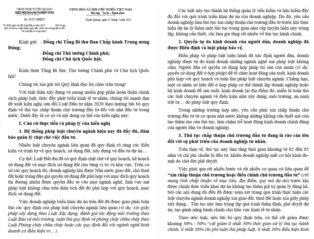 Đề xuất bãi bỏ thủ tục chấp thuận chủ trương đầu tư đối với nhà đầu tư trong nước