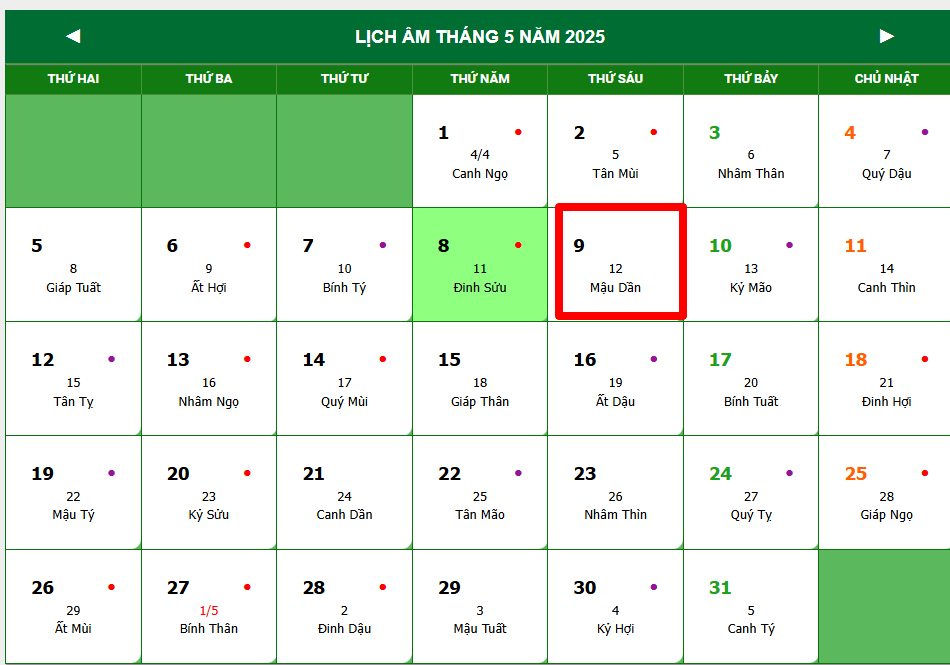 Lịch âm hôm nay 8/5 : Giờ nào tốt nhất, ngày nào tốt nhất, việc đại sự nên làm