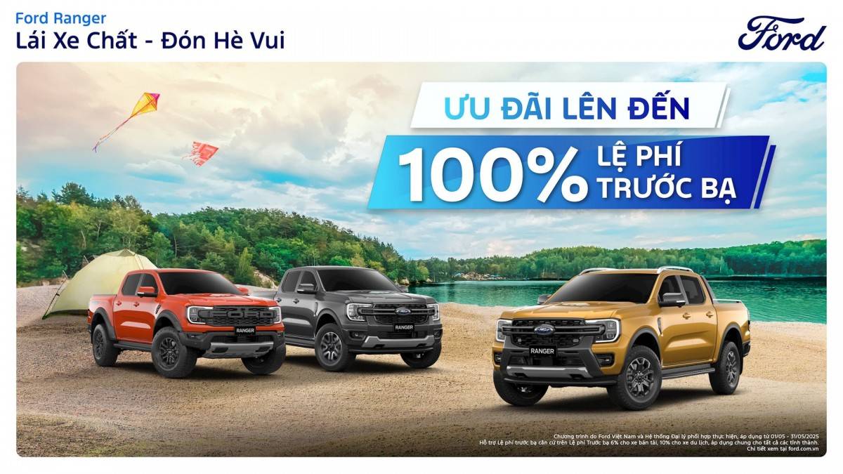 Ford Việt Nam khuyến mại tới 100 triệu đồng cho khách hàng mua xe trong tháng 5/2025 Ford Việt Nam khuyến mại tới 100 triệu đồng cho khách hàng mua xe trong tháng 5/2025