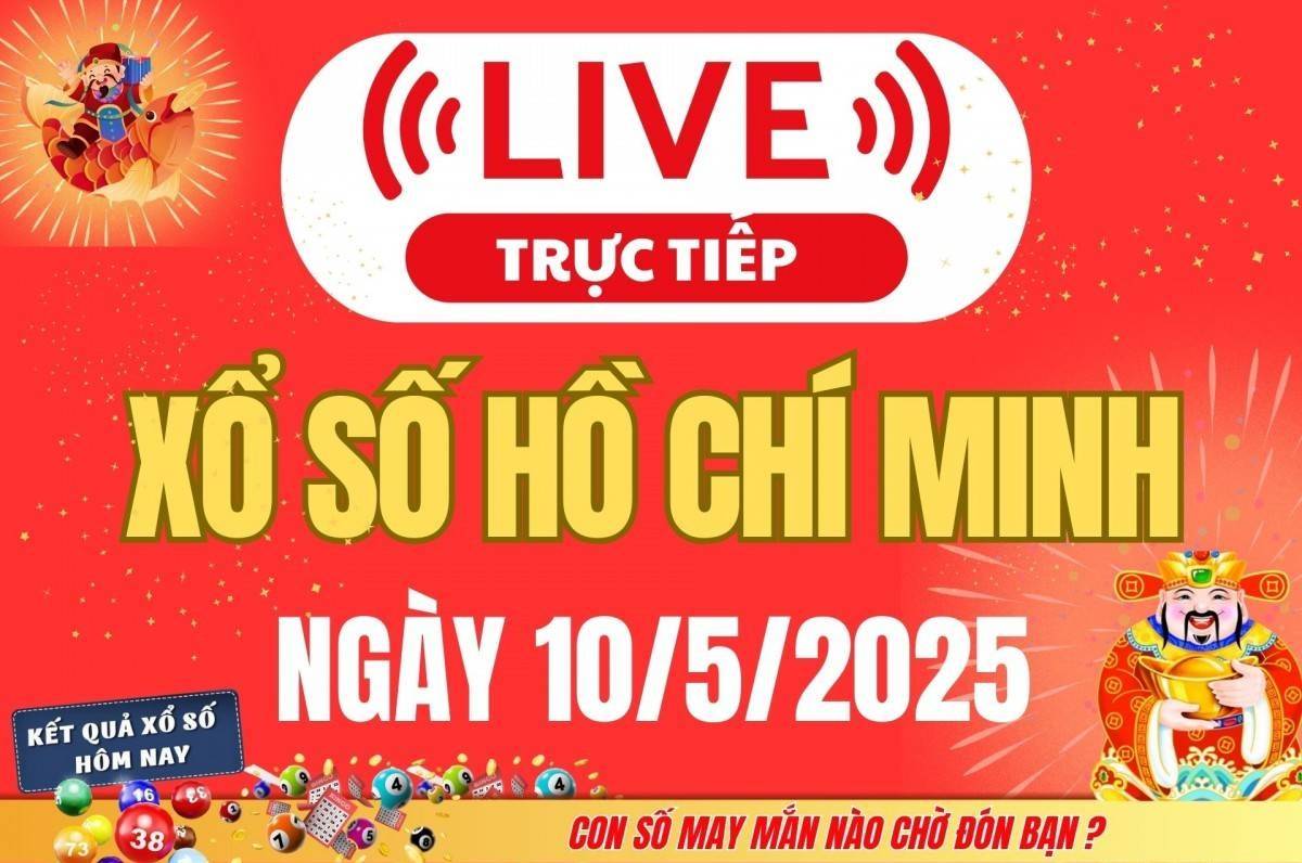 Xổ số Hồ Chí Minh hôm nay ngày 10/5/2025 - XSHCM 10/5 - Kết quả xổ số Hồ Chí Minh hôm nay