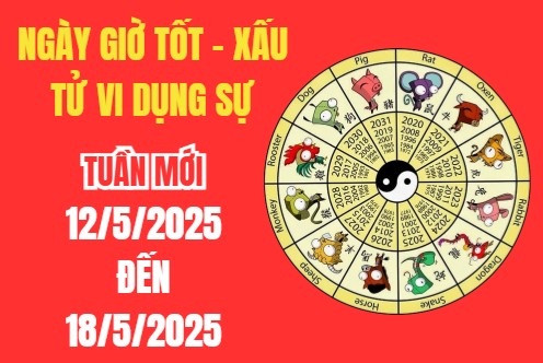 Xem ngày giờ tốt xấu – Tử vi dụng sự tuần mới từ 12/5 - 18/5/2025
