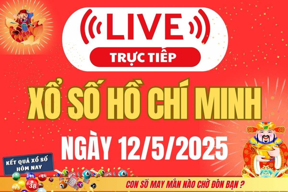 Xổ số Hồ Chí Minh hôm nay ngày 12/5/2025 - XSHCM 12/5 - Kết quả xổ số Hồ Chí Minh hôm nay