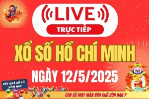 Xổ số Hồ Chí Minh hôm nay ngày 12/5/2025 - XSHCM 12/5 - Kết quả xổ số Hồ Chí Minh hôm nay