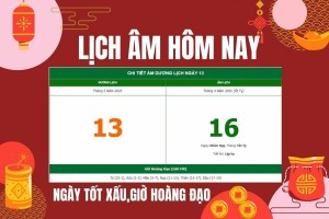 Lịch âm hôm nay ngày 13/5/2025: Xem ngày tốt xấu, việc nên và không nên làm