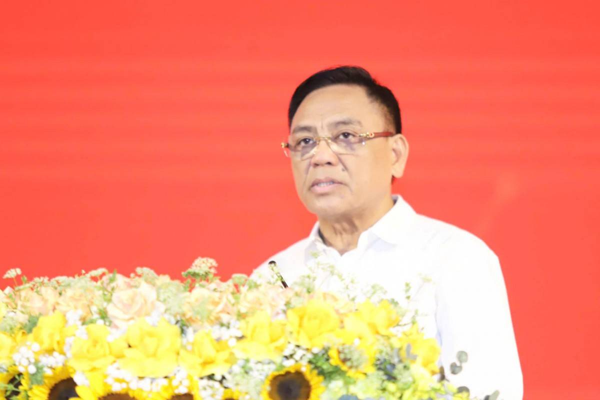 Chủ tịch Hiệp hội DN tỉnh Cao Tiến Đoan phát biểu tại lễ công bố.